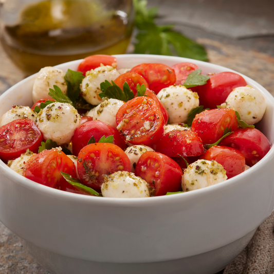 Smoky Tomato Mozzarella Caprese Salad-The Little Shop of Olive Oils