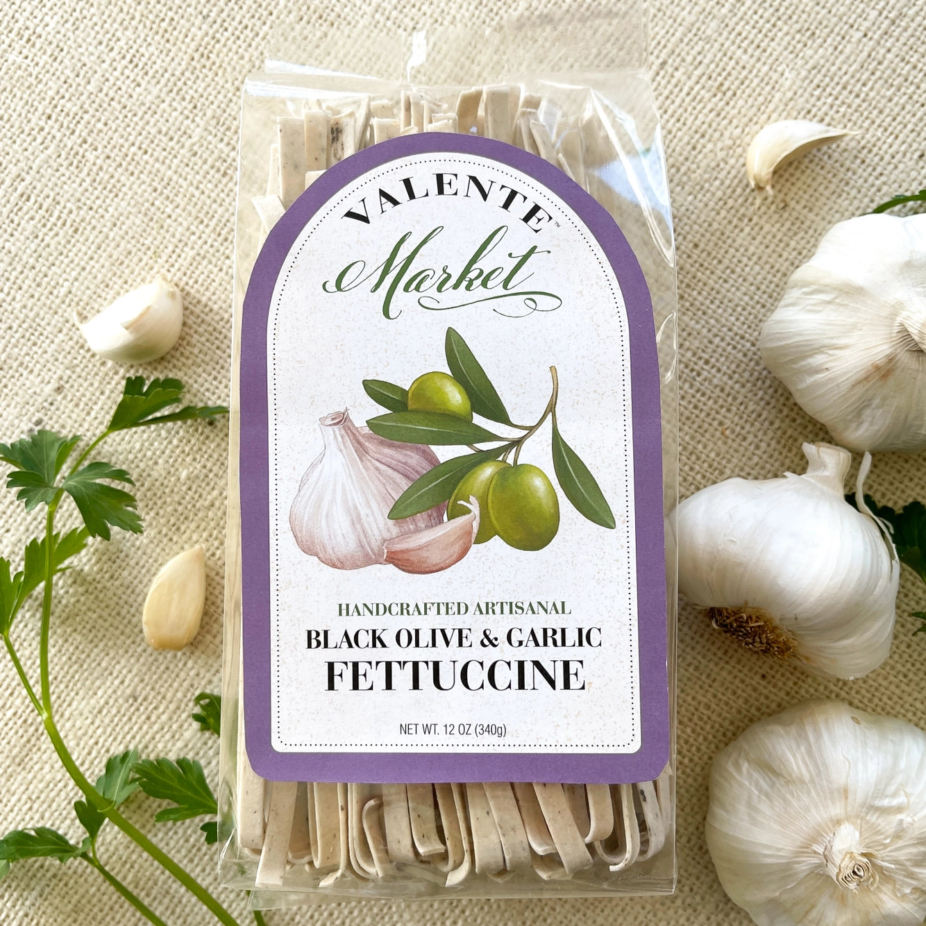 Black Olive and Garlic Fettuccine