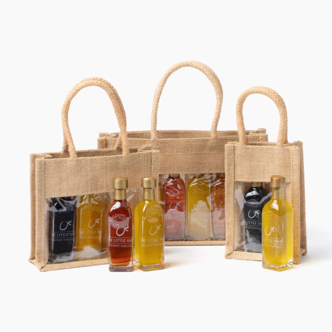 Gift Sampler Jute Bag Sets at The Little Shop of Olive Oils