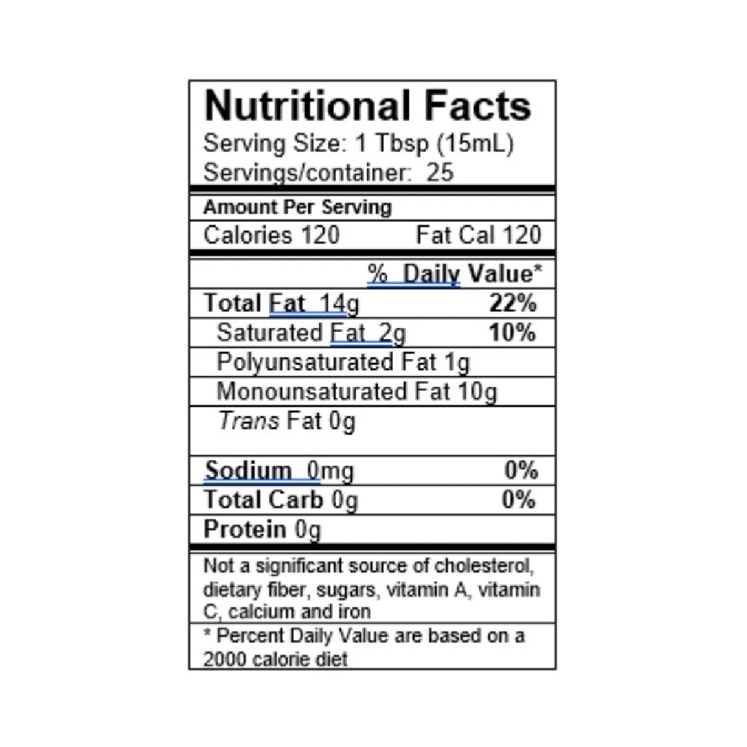 Chipotle Premium Olive Oil Nutritional Facts at The Little Shop of Olive Oils