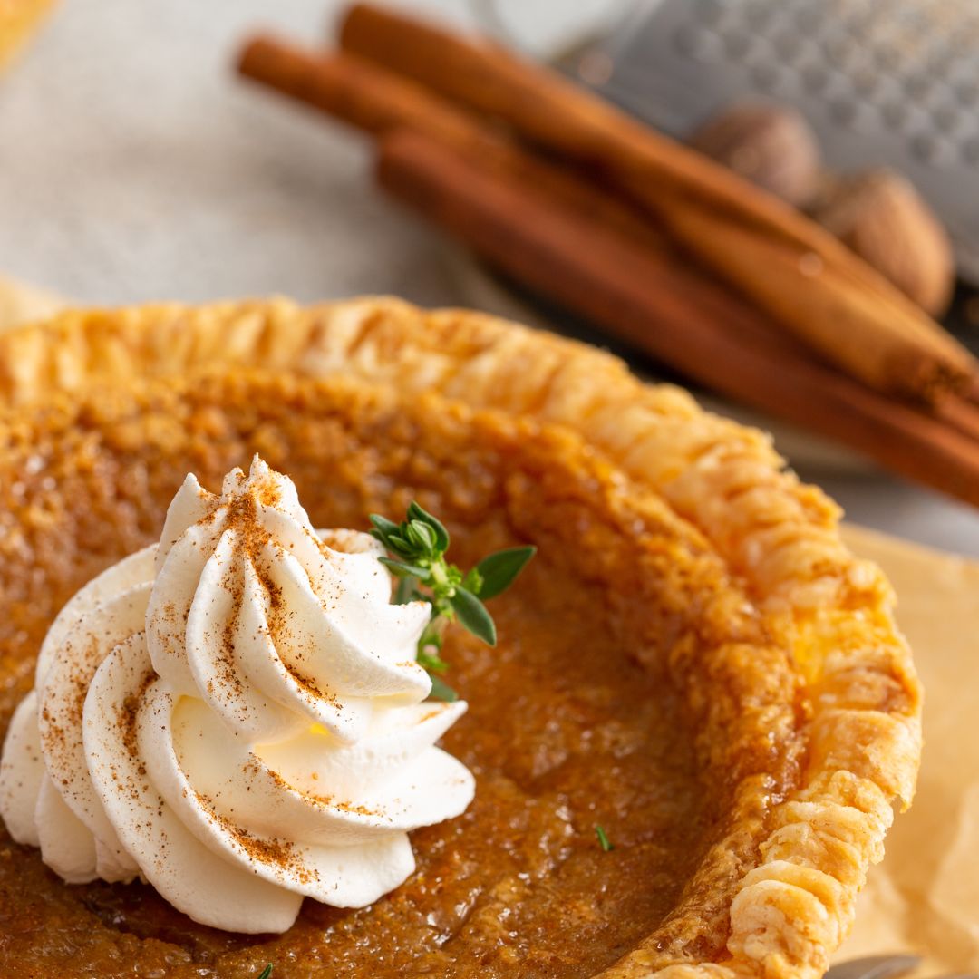 Sweet Potato Pie with Maple Balsamic Whipped Cream