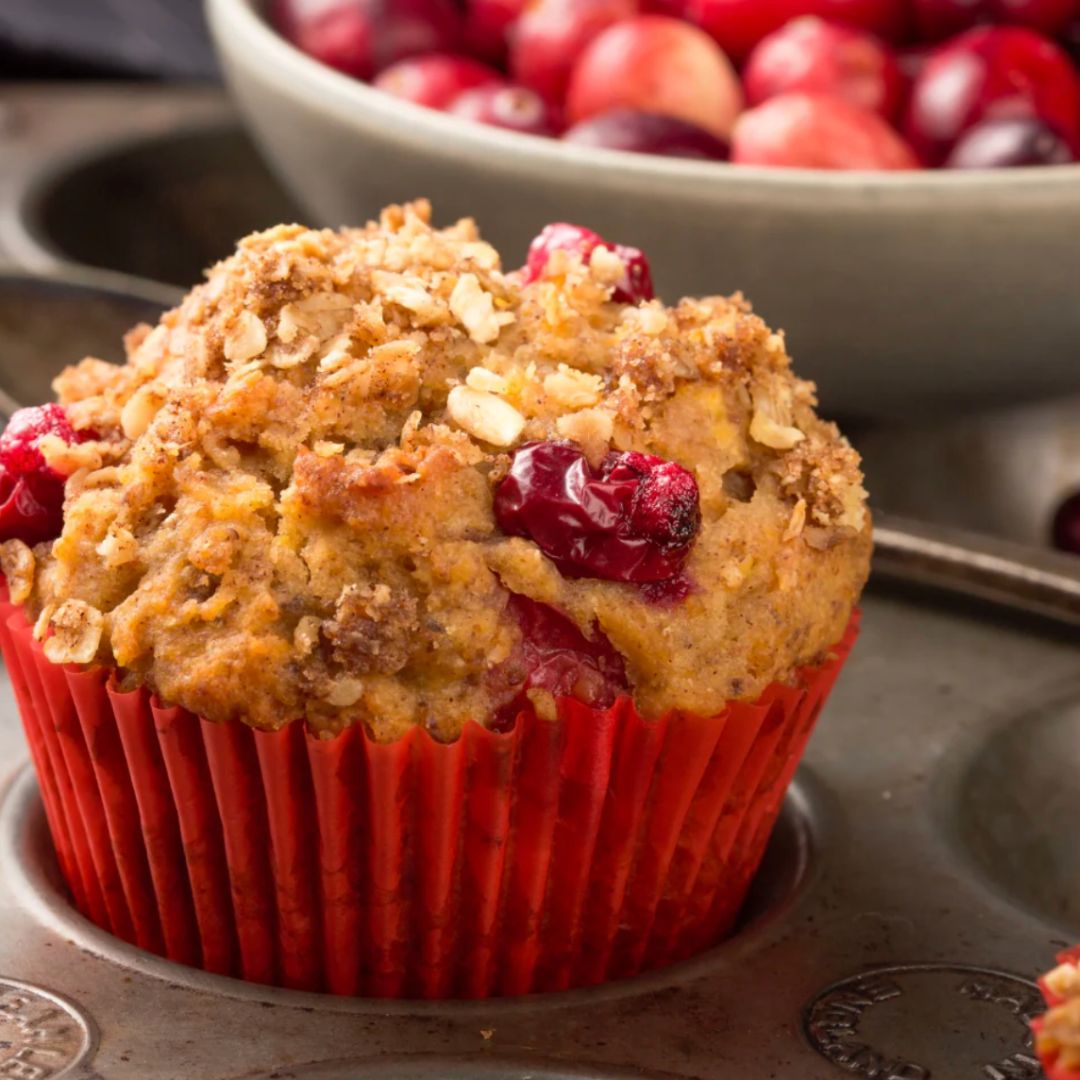 Cranberry Pear Muffins with a Savory Fall Twist at The Little Shop of Olive Oils