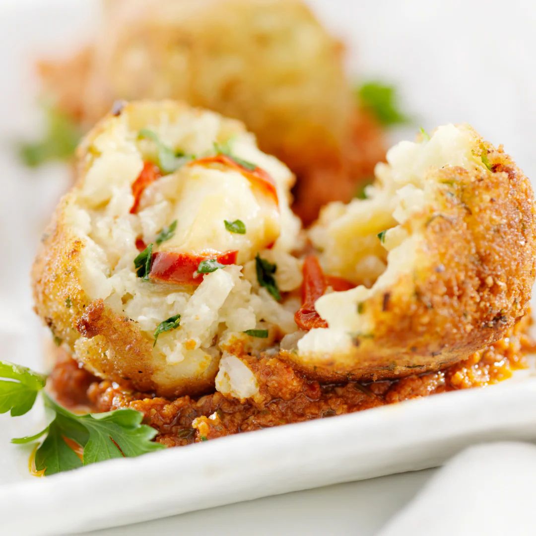 Cheesy Jalapeno Arancini at The Little Shop of Olive Oils