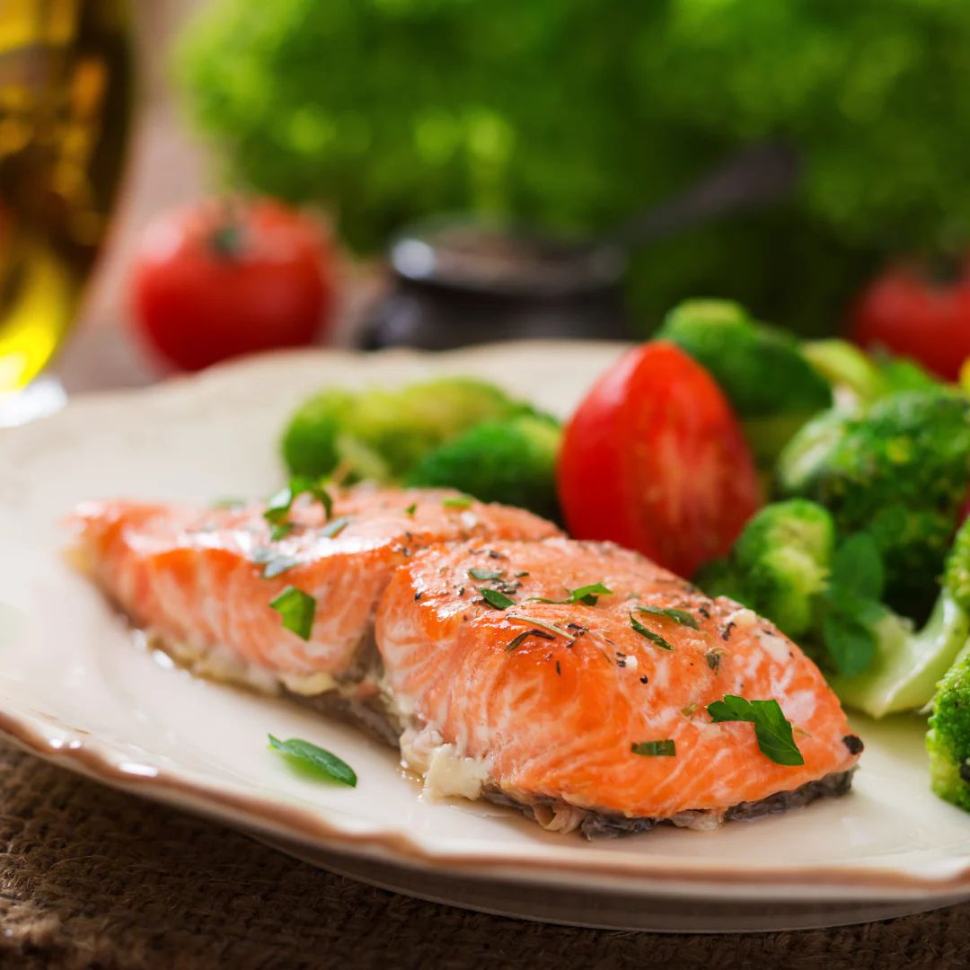 Baked Salmon with Lychee Balsamic Dressing at The Little Shop of Olive Oils