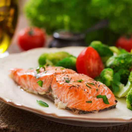 Baked Salmon with Lychee Balsamic Dressing at The Little Shop of Olive Oils
