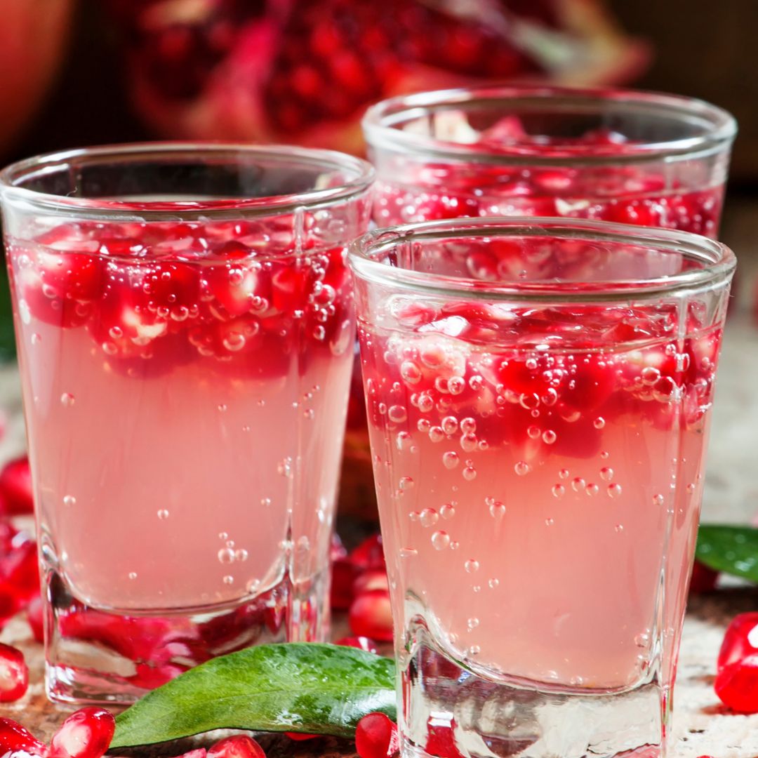 Sparkling Pomegranate-Quince Refresher