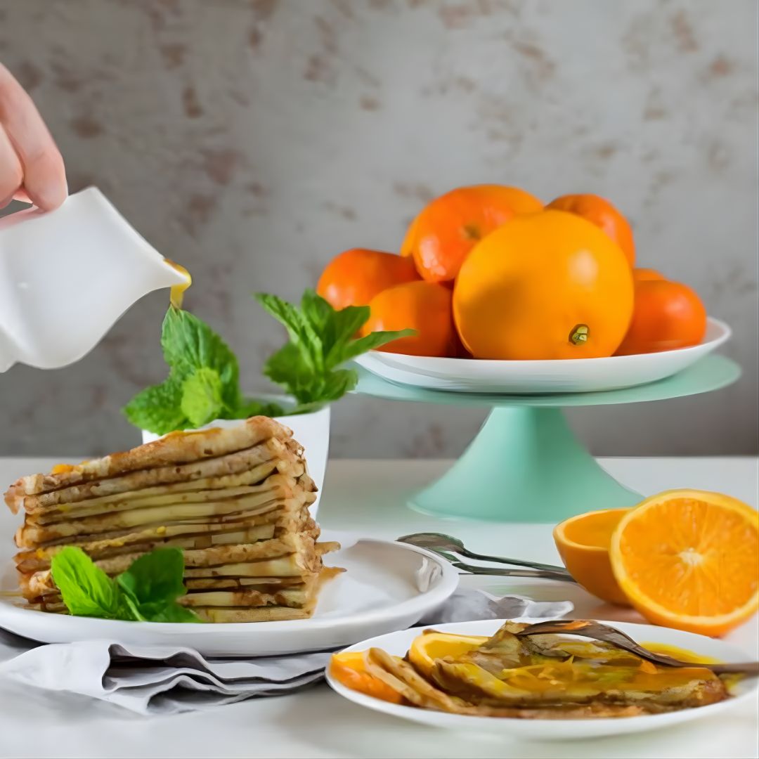 Cara Cara Orange Vanilla Crepes at The Little Shop of Olive Oils