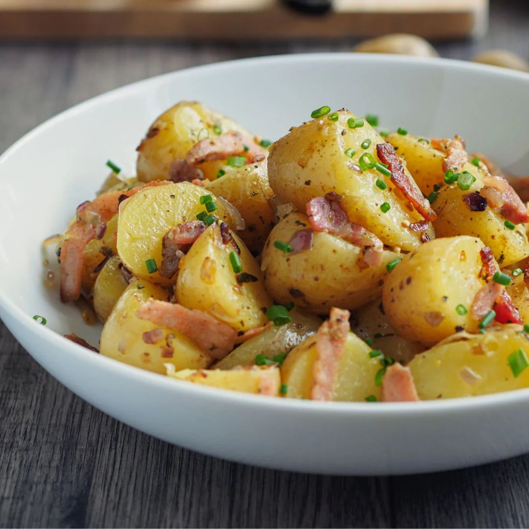 Warm Bacon & Herb Potato Salad at The Little Shop of Olive Oils