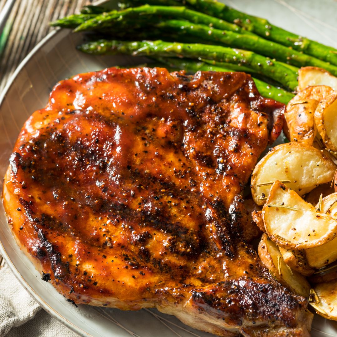 Black Cherry Balsamic Glazed Pork Chops at The Little Shop of Olive Oils