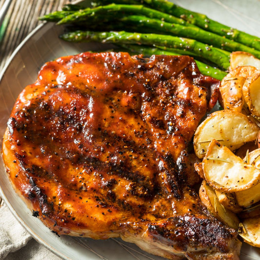 Black Cherry Balsamic Glazed Pork Chops at The Little Shop of Olive Oils