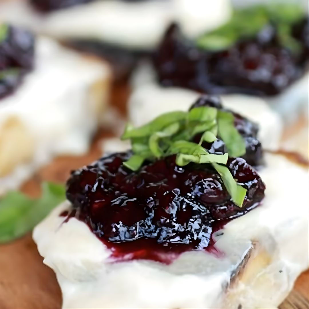 Balsamic Blueberry Mascarpone Crostini at The Little Shop of Olive Oils