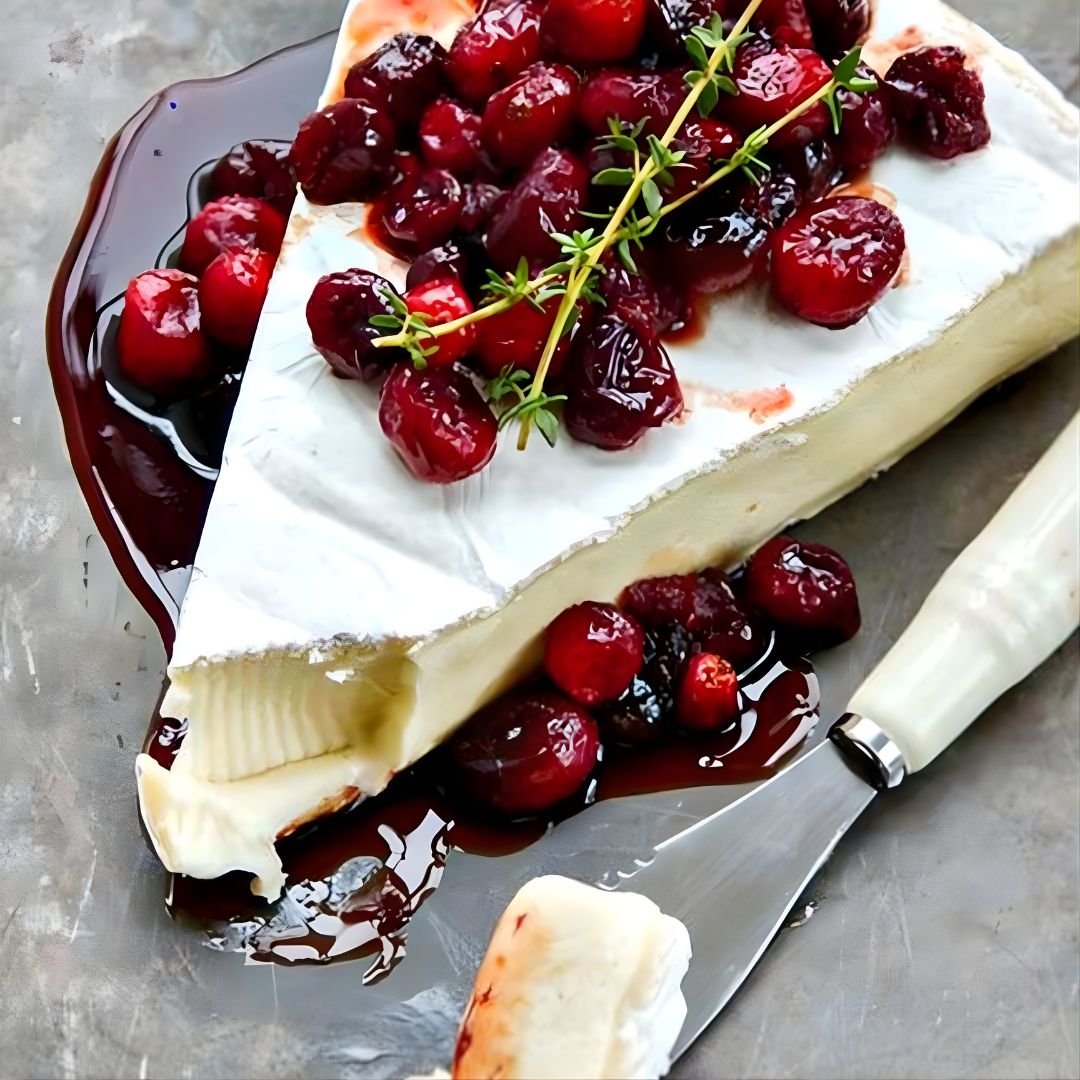 Baked Brie with Cranberries and Aged Balsamic at The Little Shop of Olive Oils