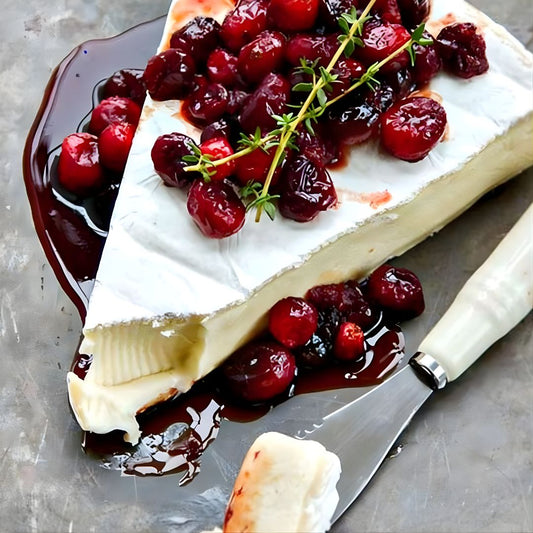 Baked Brie with Cranberries and Aged Balsamic at The Little Shop of Olive Oils