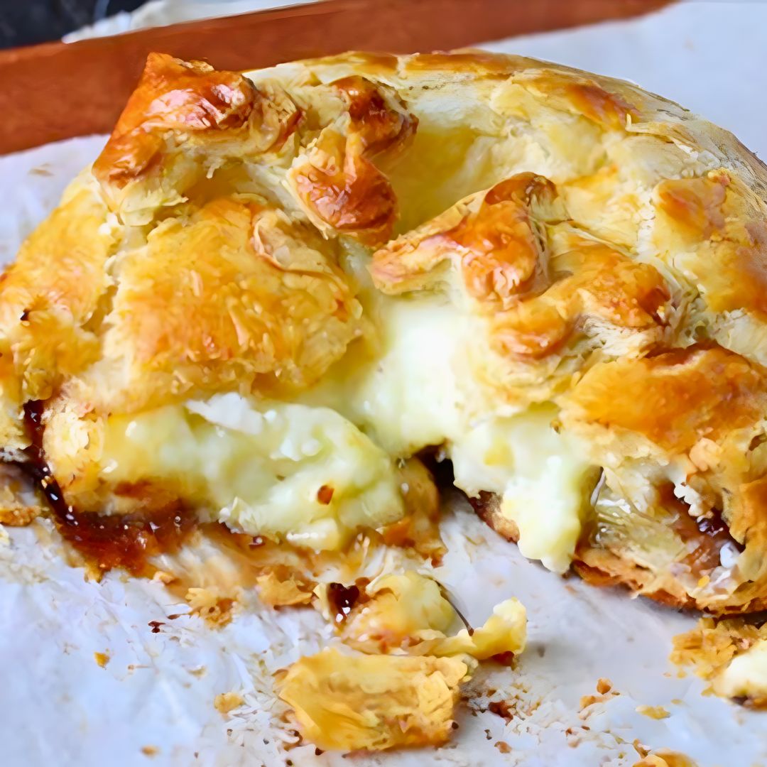 Fig Balsamic Caramelized Onion Baked Brie at The Little Shop of Olive Oils