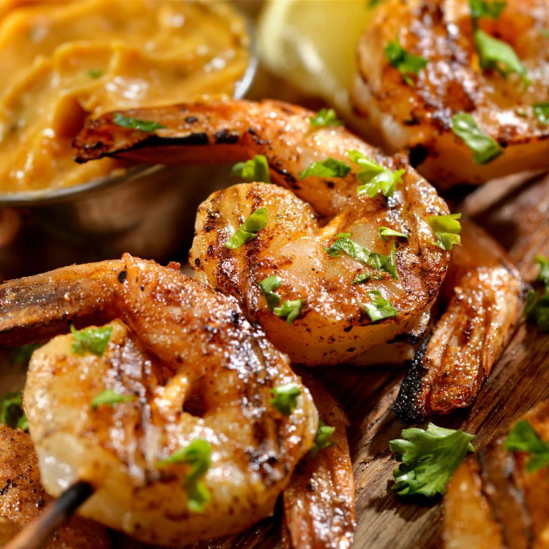 Blackberry Ginger Lime Grilled Shrimp  at The Little Shop of Olive Oils