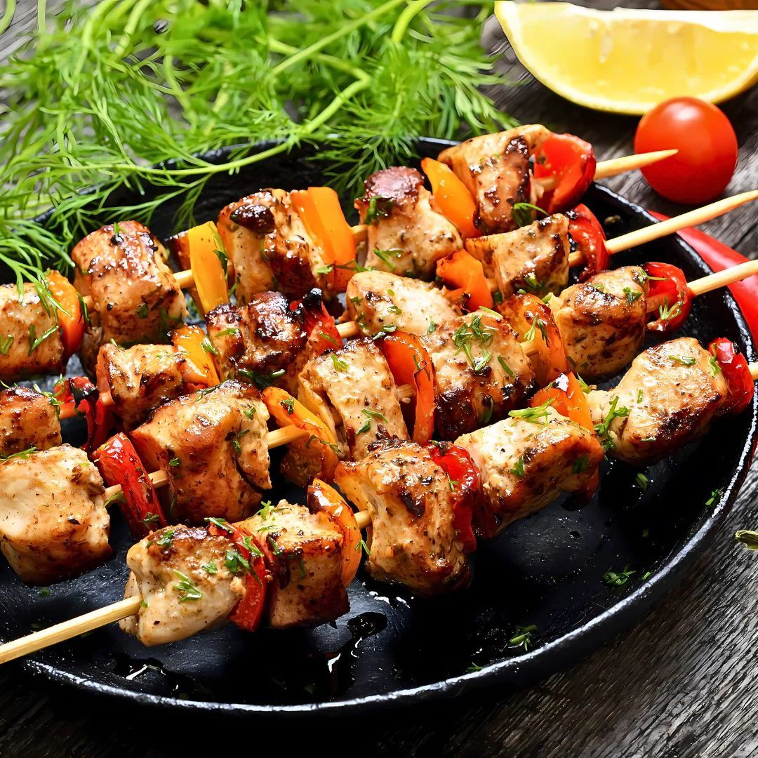 Lemon Herb Chicken Souvlaki at The Little Shop of Olive Oils
