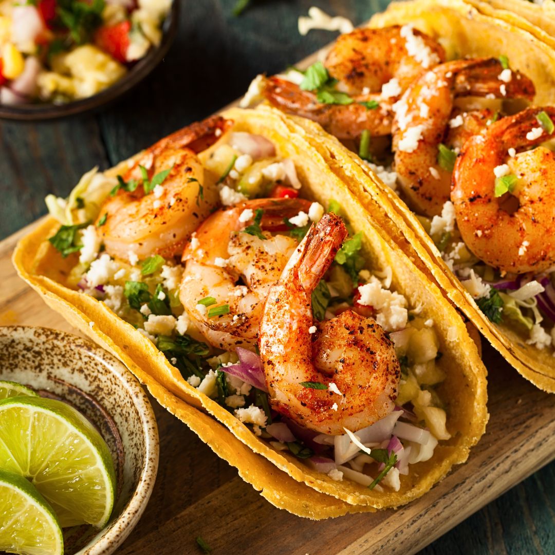 Fresh Shrimp Tacos with Pineapple Salsa at The Little Shop of Olive Oils