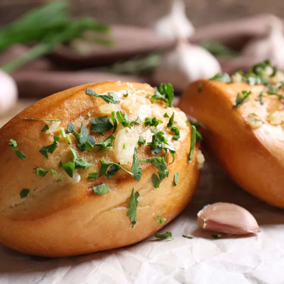 Garlic and Herb Buns with Pineapple Balsamic Glaze at The Little Shop of Olive Oils