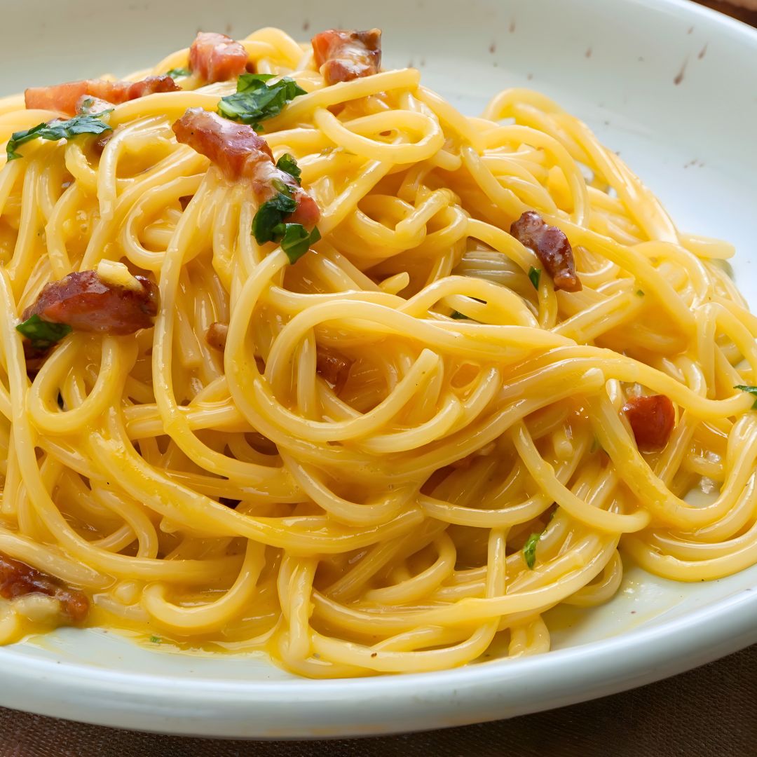 Herbed Spaghetti Carbonara at The Little Shop of Olive Oils