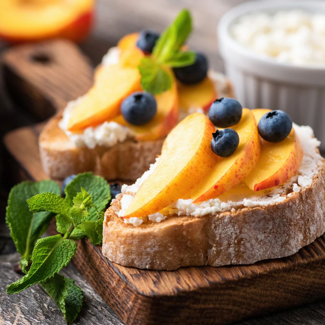 Blueberry Peach Crostini at The Little Shop of Olive Oils