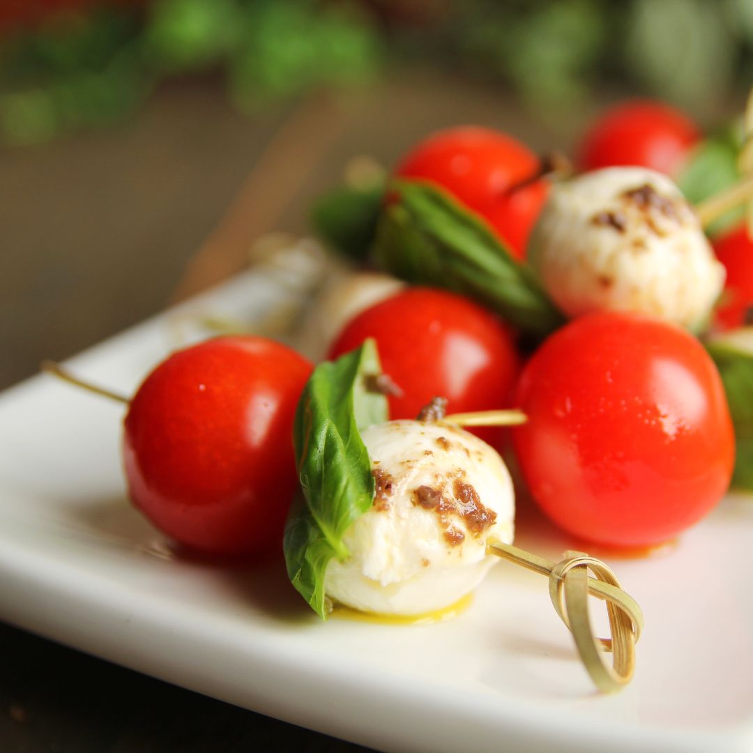 Caprese Appetizer Skewers at The Little Shop of Olive Oils