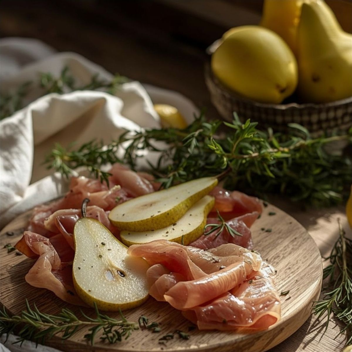 Lemon Oregano Pear & Prosciutto Bites Recipe at The Little Shop of Olive Oils