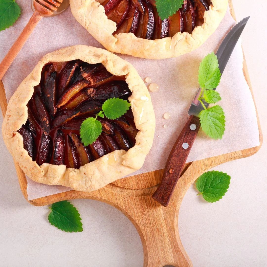 Plum Galette made with Chipotle Infused Honey from The Little Shop of Olive Oils