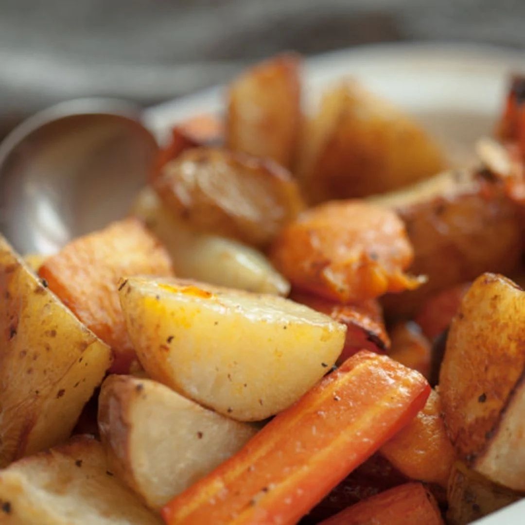 Pomegranate and Rosemary Roasted Root Vegetables made with Rosemary Premium Olive Oil and Pomegranate Dark Balsamic Vinegar from The Little Shop of Olive Oils