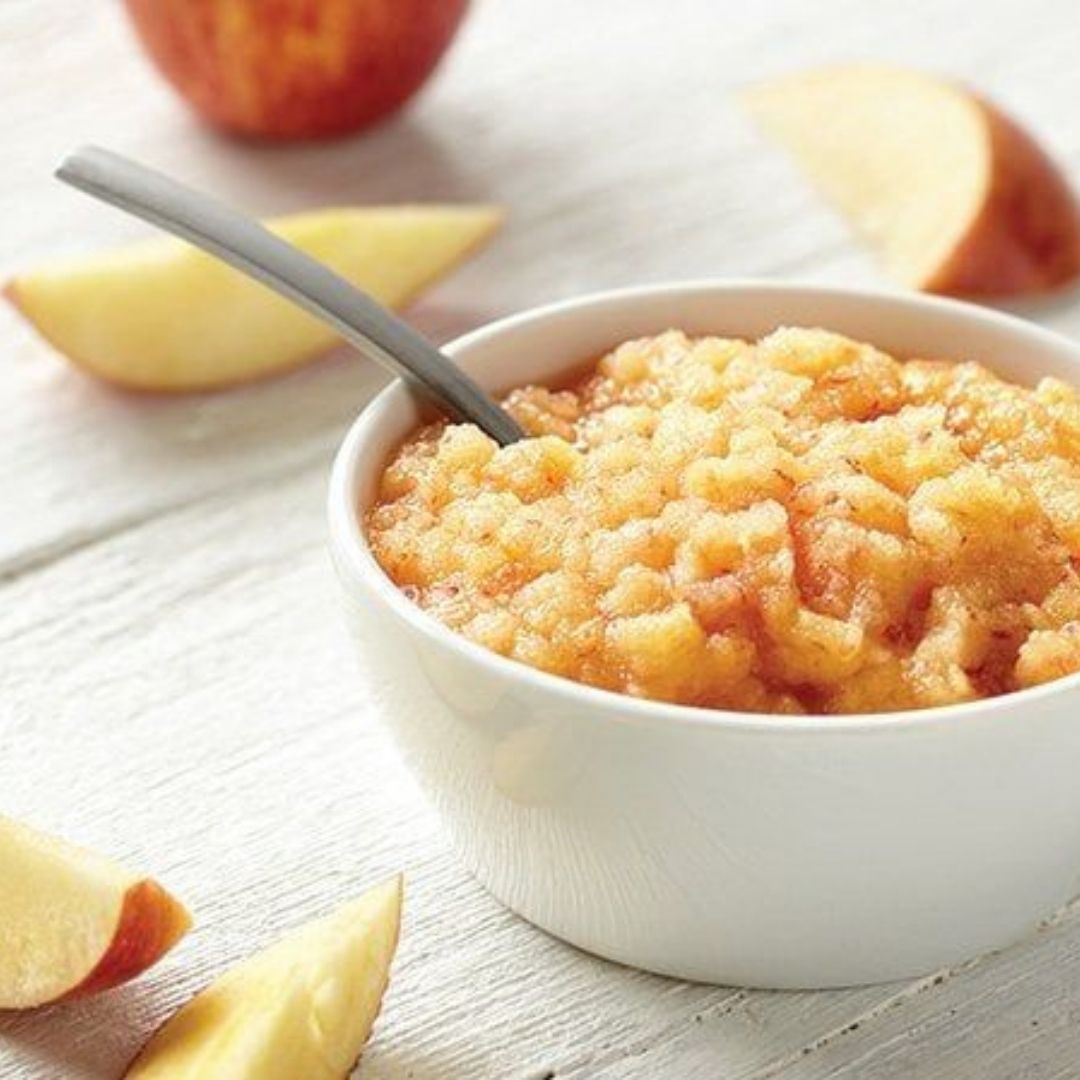Homemade Applesauce made with Gravenstein Apple White Balsamic Vinegar from The Little Shop of Olive Oils