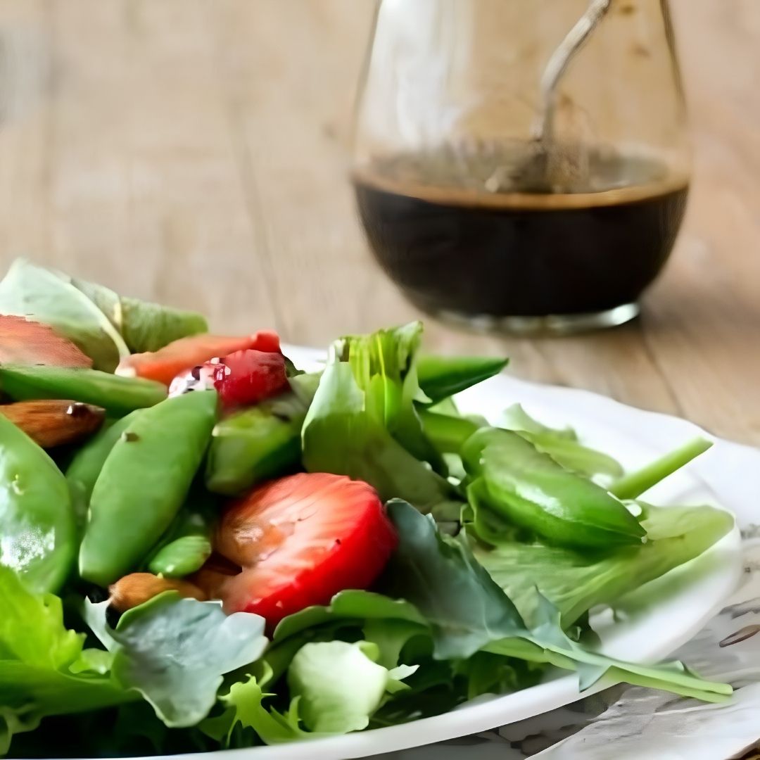 Sweet Balsamic Dressing made with Blackberry-Ginger Balsamic Vinegar and Franklin Raw Honey from The Little Shop of Olive Oils