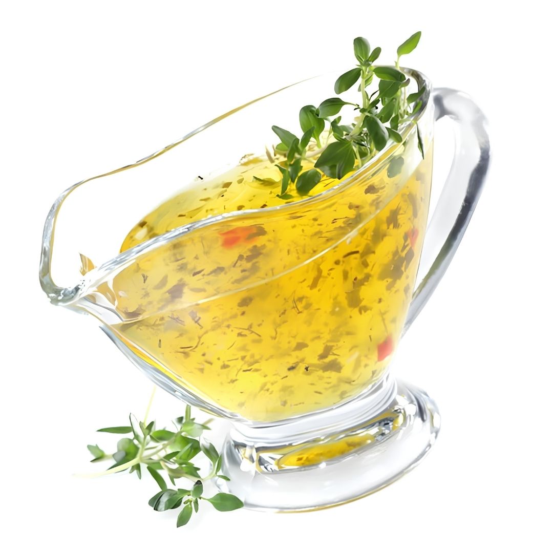 Champagne Vinaigrette made with Champagne White Wine Vinegar, Franklin Raw Honey, and Premium Extra Virgin Olive Oil from The Little Shop of Olive Oils