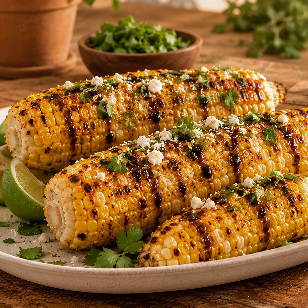 Grilled Corn on the Cob with Balsamic Drizzle at The Little Shop of Olive Oils