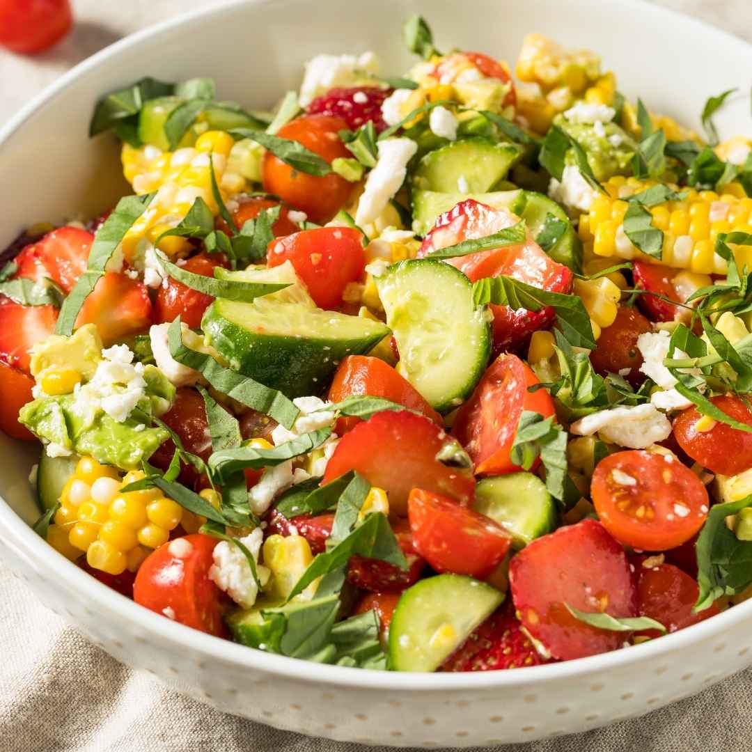Corn, Cucumber, & Feta Salad with Garlic Olive Oil Recipe at The Little Shop of Olive Oils