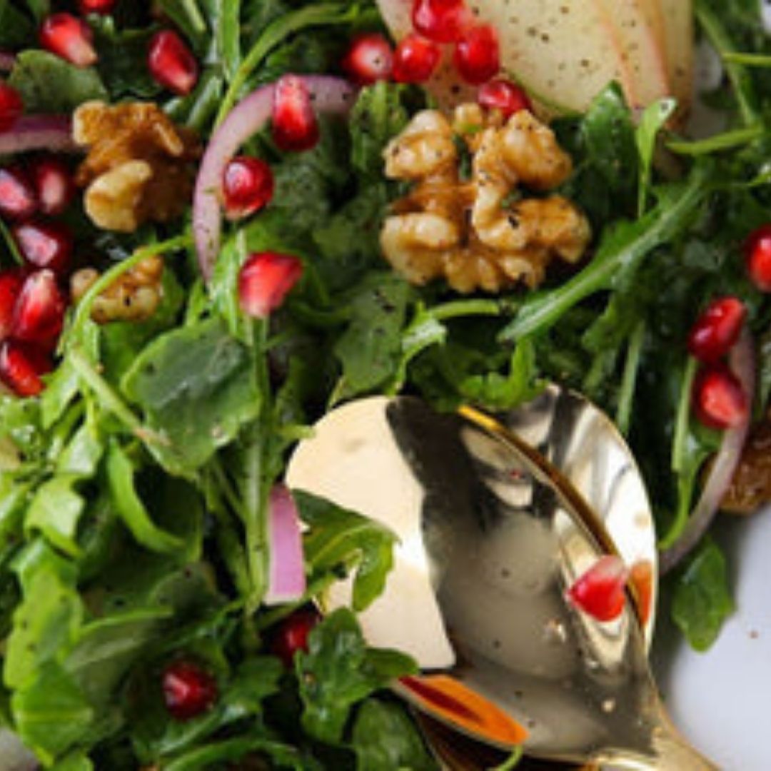 Apple Arugula Walnut Salad with Rosemary Vinaigrette | The Little Shop of Olive Oils