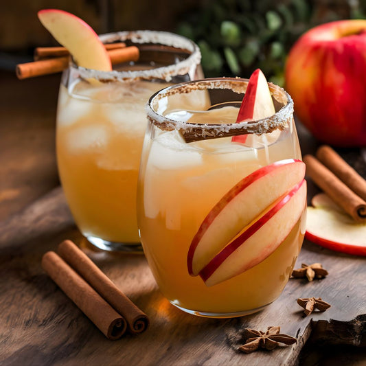 Spiced Apple Cider Cocktail with Cinnamon Pear Balsamic