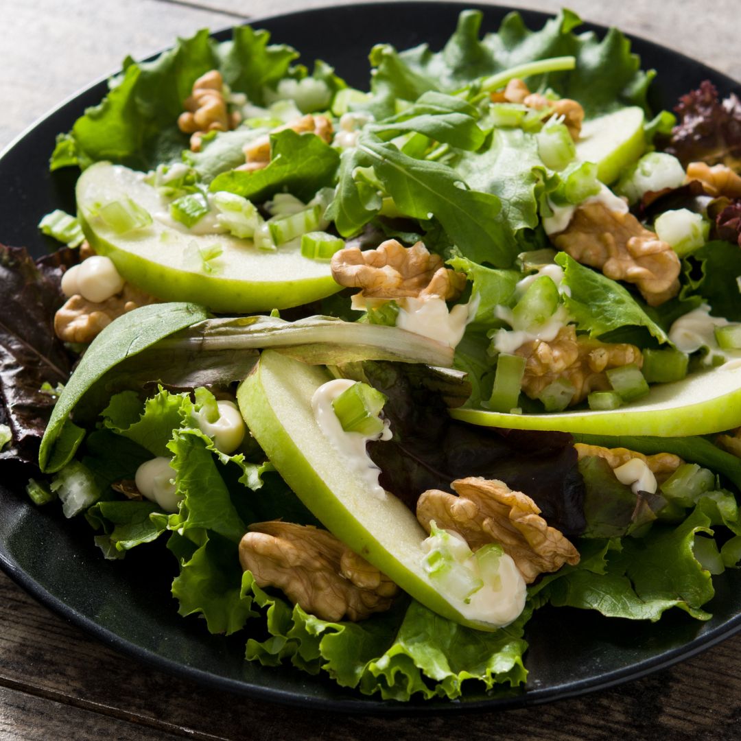 Crisp Apple Walnut Salad with Gravenstein Vinaigrette at The Little Shop of Olive Oils