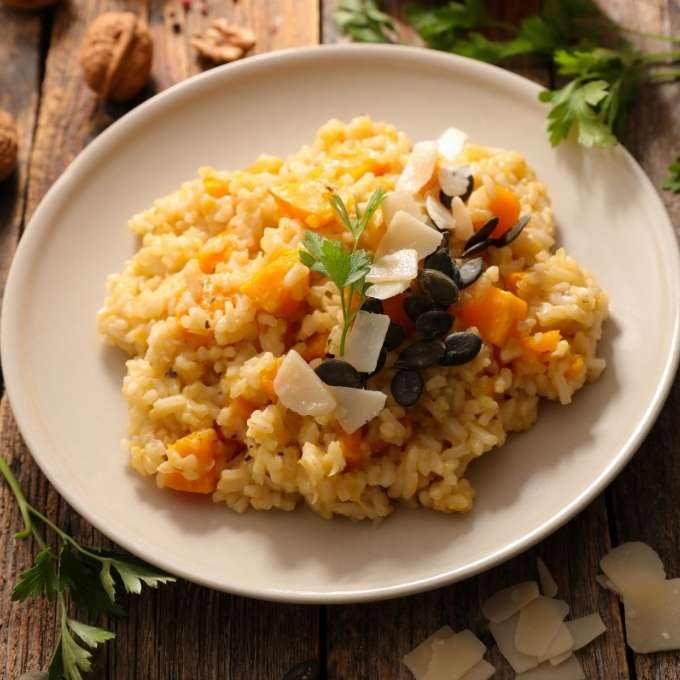 Creamy Autumn Butternut Squash Risotto with Roasted Walnut Oil Recipe at The Little Shop of Olive Oils
