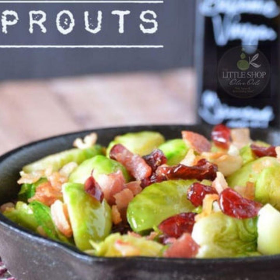 Bacon Balsamic Brussels Sprouts | The Little Shop of Olive Oils