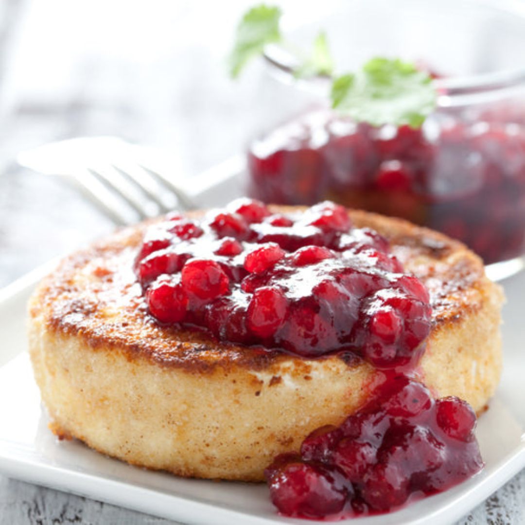 Baked Camembert with Cranberry Pear Balsamic Compote