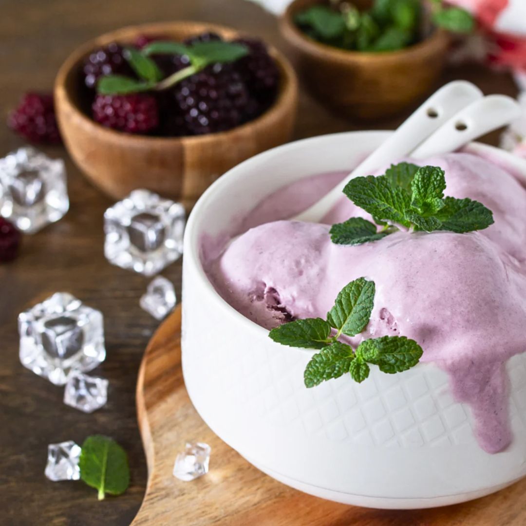 Blackberry Ginger Ice Cream at The Little Shop of Olive Oils