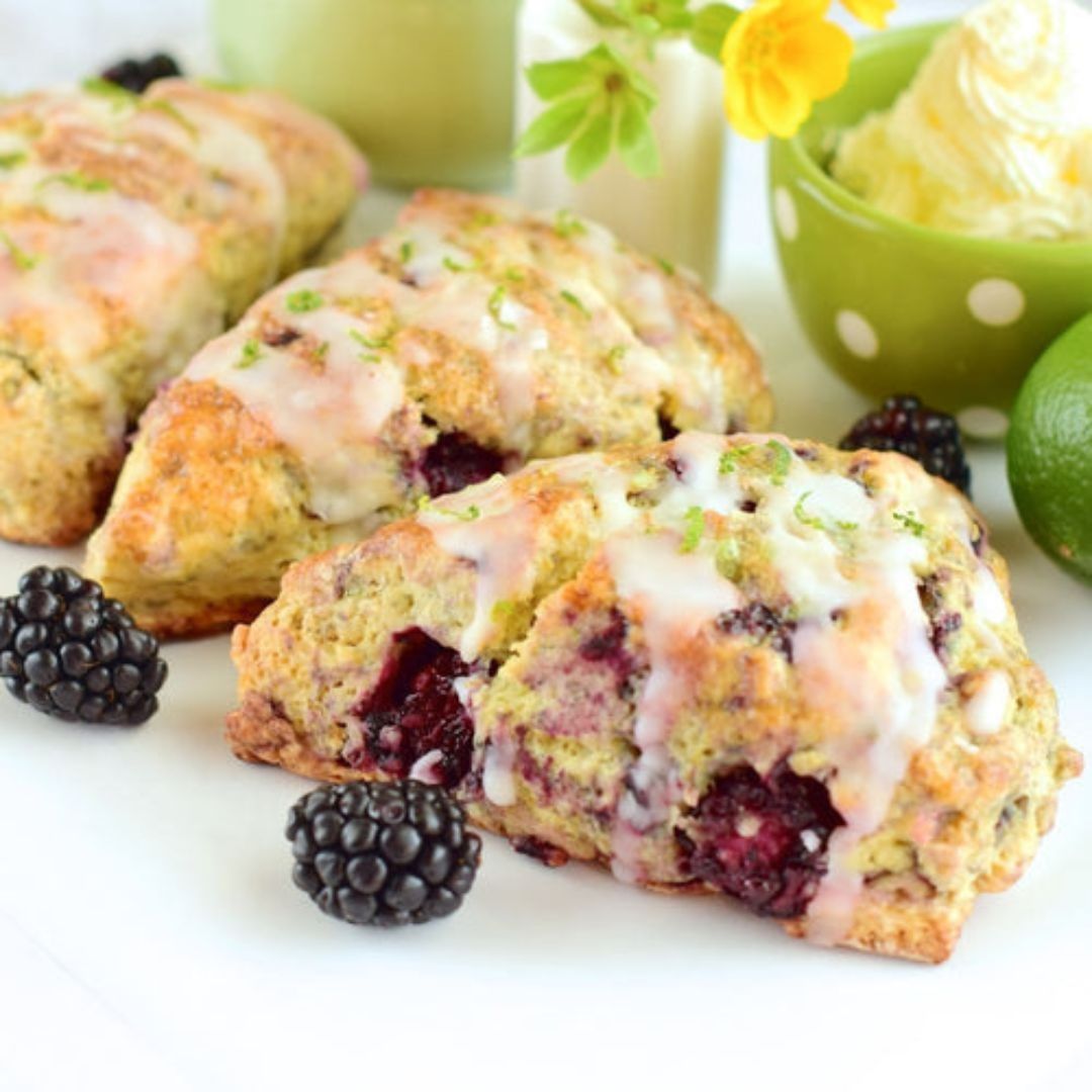 Blackberry Ginger and Lime Scones