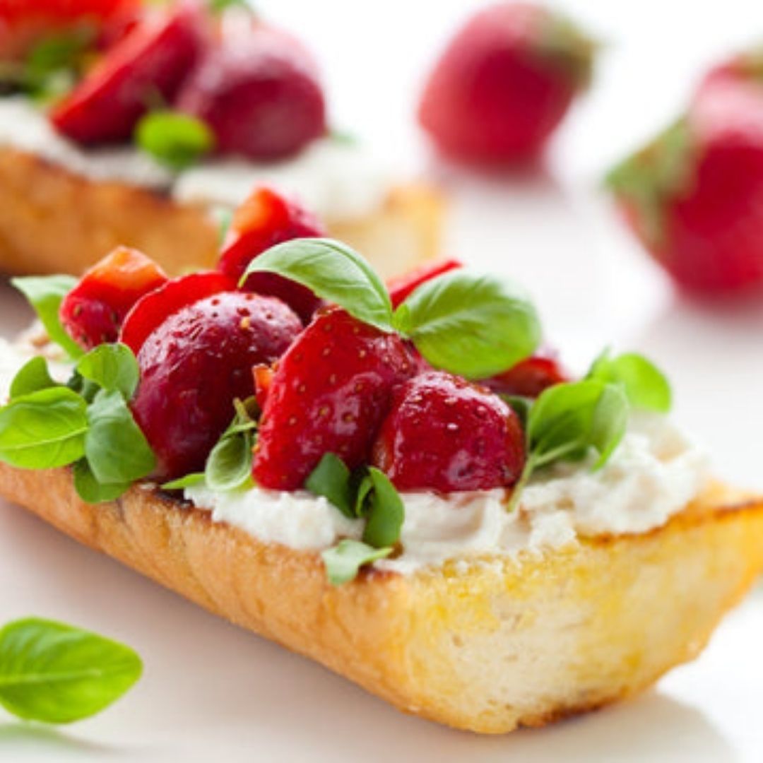 Bruschetta with Aged Strawberry Balsamic | The Little Shop of Olive Oils