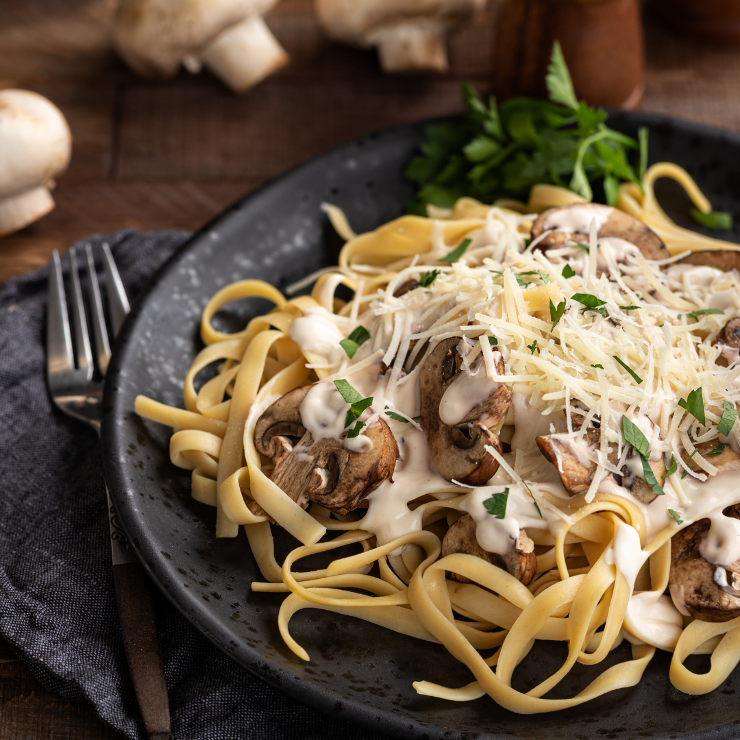 Mushroom Bucatini at The Little Shop of Olive Oils