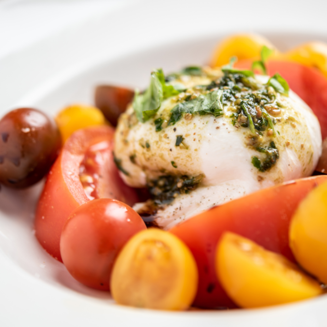 Burrata Caprese with Basil Pesto