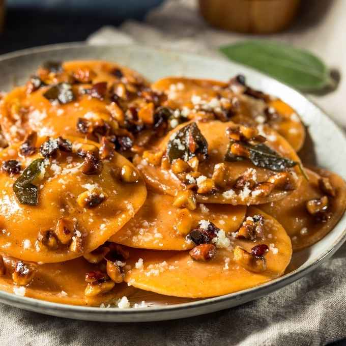 Butternut Squash Ravioli with Maple Walnut Sage Sauce Recipe at The Little Shop of Olive Oils