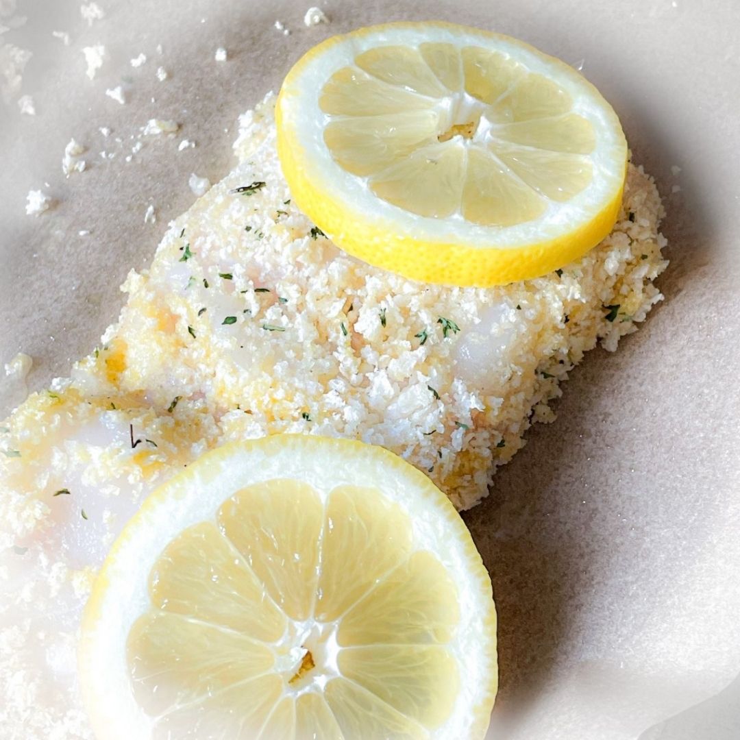 Baked Cod with Lemon and Sauce at The Little Shop of Olive Oil