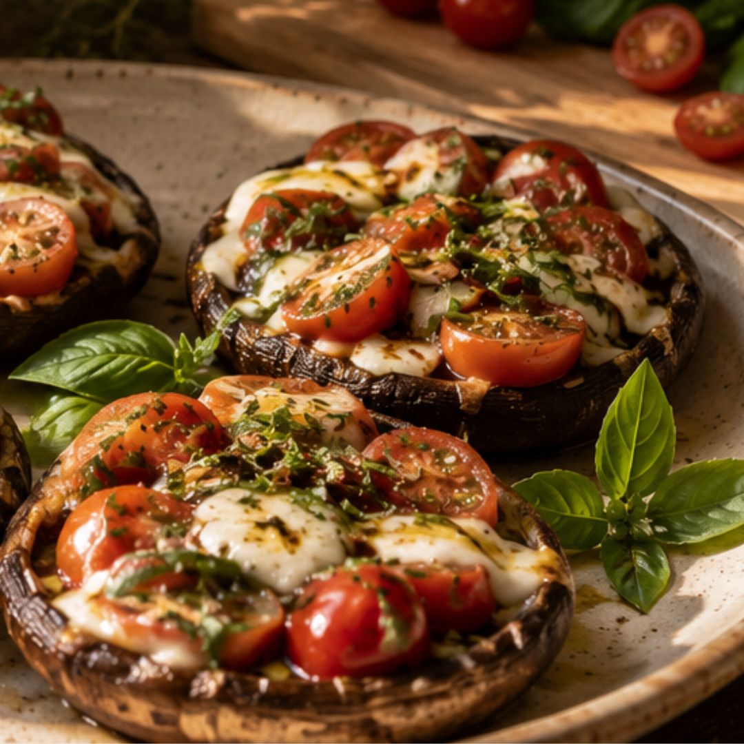 Caprese Stuffed Portobello Mushrooms Recipe at The Little Shop of Olive Oils