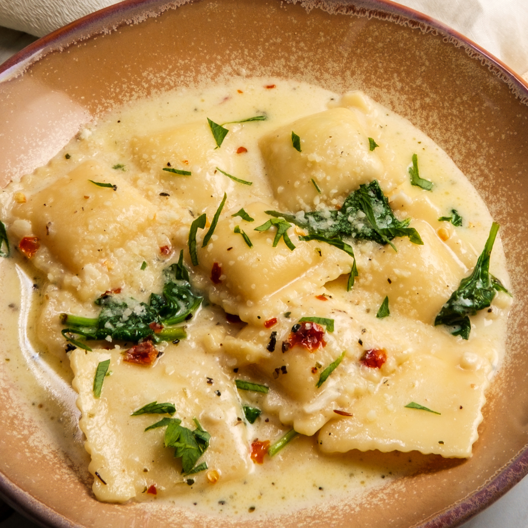 Cheese Ravioli with Lemon Cream Sauce-The Little Shop of Olive Oils