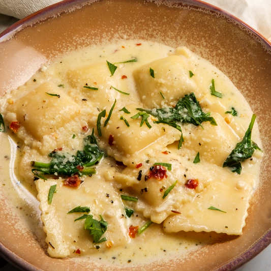 Cheese Ravioli with Lemon Cream Sauce-The Little Shop of Olive Oils