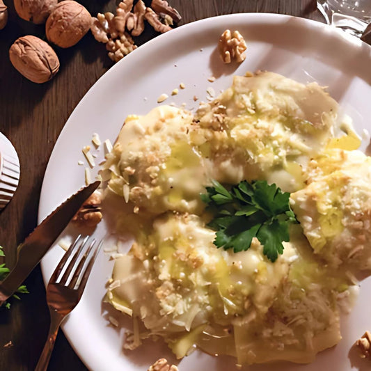Cheese Ravioli With Walnut Sauce Recipe at The Little Shop of Olive Oil Gourmet in Franklin MA